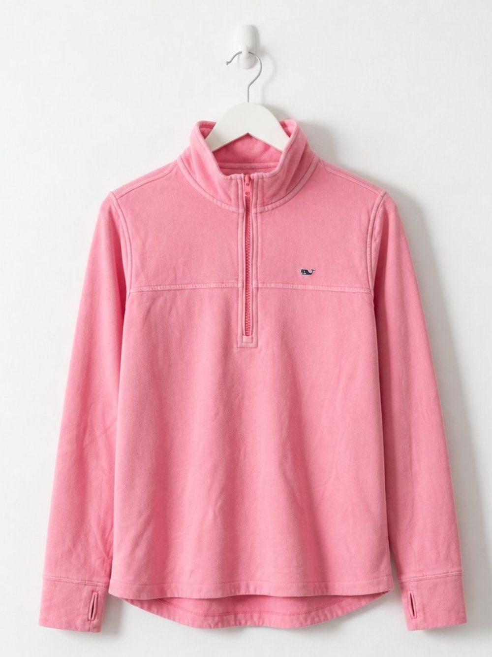 Vineyard Vines “Washed Neon” Pink 1/4 Zip Pullover NEW - Picture 2 of 6